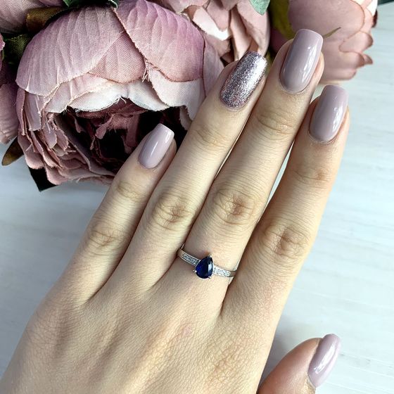 Срібна каблучка із сапфіром nano 1.703ct