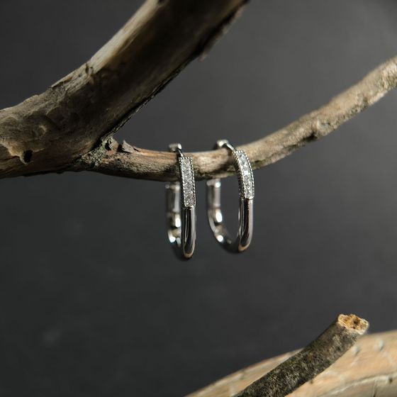 Silver Earrings with Fianites
