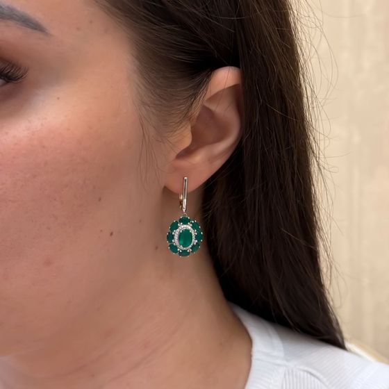 Срібні сережки з агатом 5.882ct