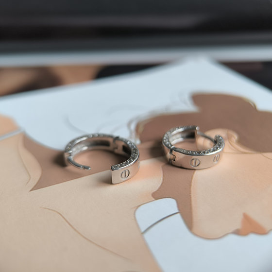Срібні сережки з фіанітами 0.44ct
