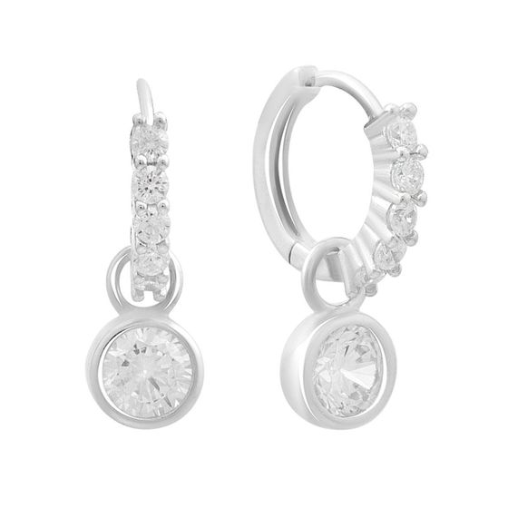 Silver Earrings with Fianites