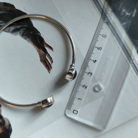 Silver bracelet with sapphire nano 4.52ct