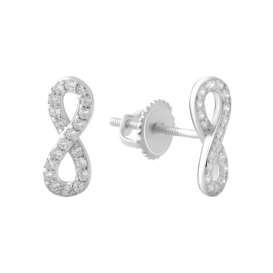 Silver Earrings with Fianites
