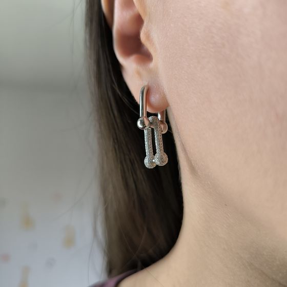 Silver Earrings with Fianites