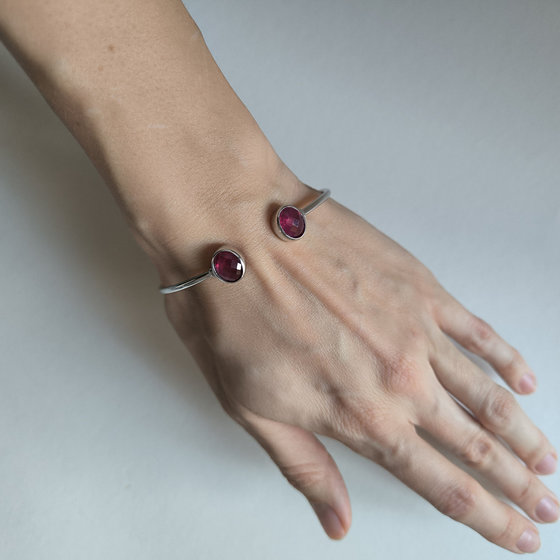 Срібний браслет з рубіном 7ct