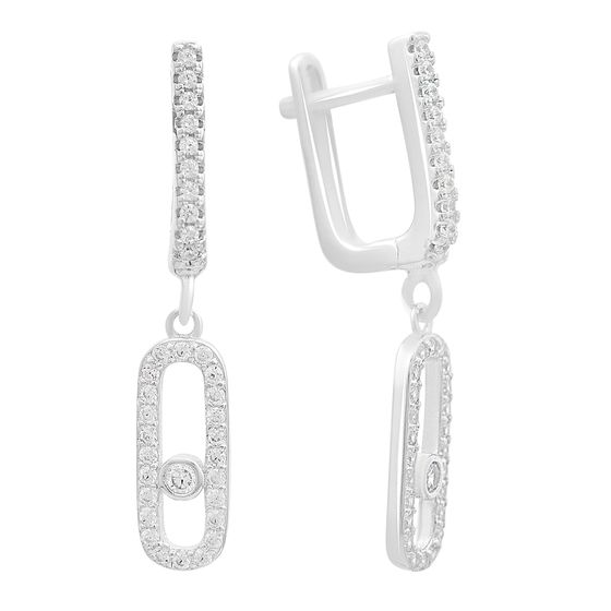 Silver earrings with cubic zirconia