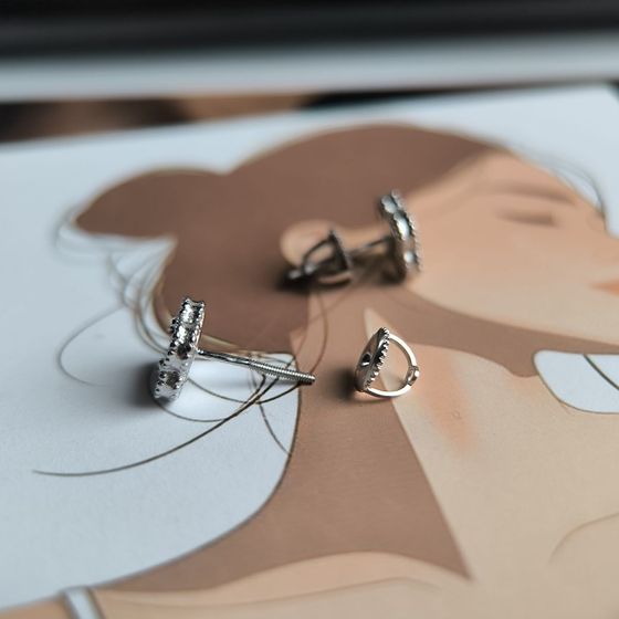 Серебряные серьги с агатом