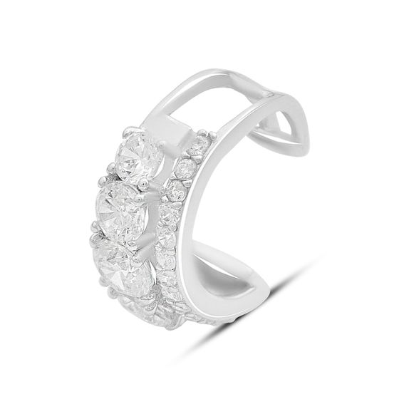 Silver earrings with cubic zirconia