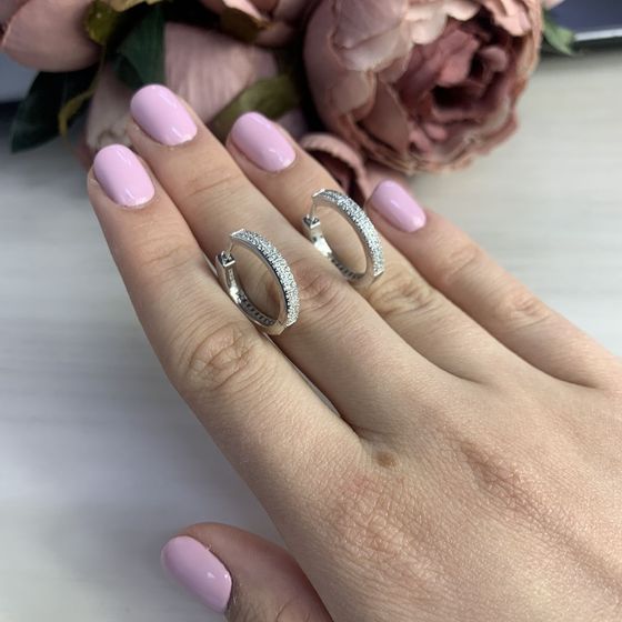 Silver Earrings with Fianites
