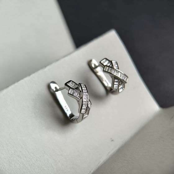 Silver Earrings with Fianites