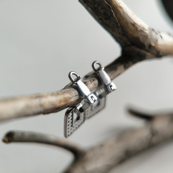 Silver earrings with cubic zirconia