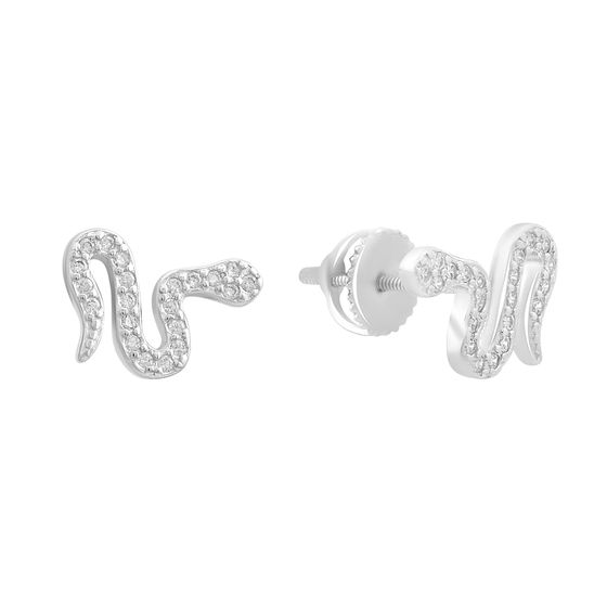 Silver Earrings with Fianites