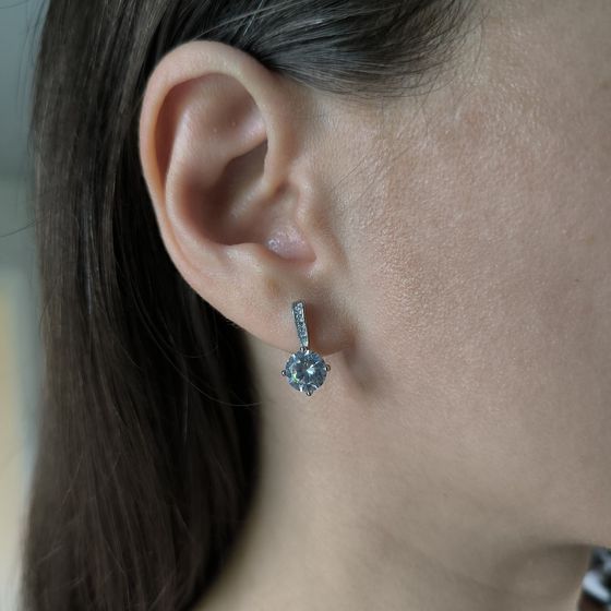 Silver Earrings with Fianites