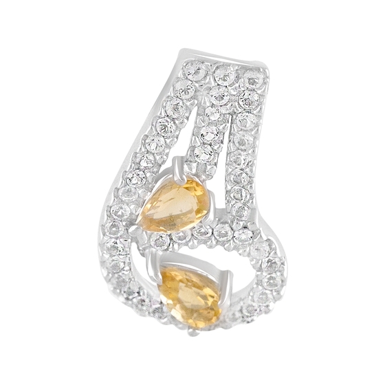 Срібна підвіска з цитрином 0.68ct, топазом білим