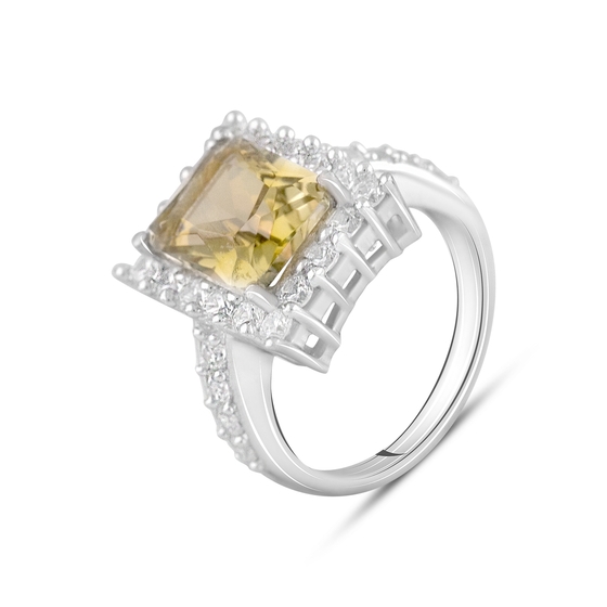 Silver ring with citrine nano 4.18ct