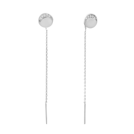 Gold earrings with 0.1ct fianites