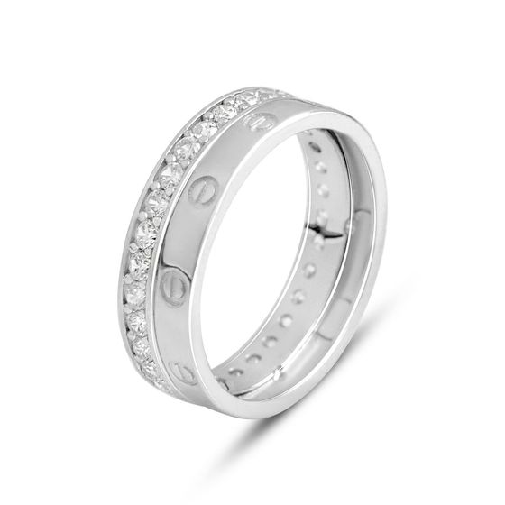 Золота каблучка з фіанітами 0.62ct