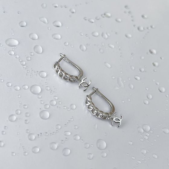 Silver earrings without stones