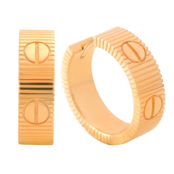 Gold earrings without stones