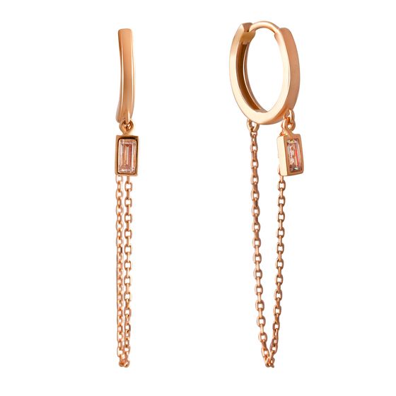 Gold earrings with 0.04ct fianites