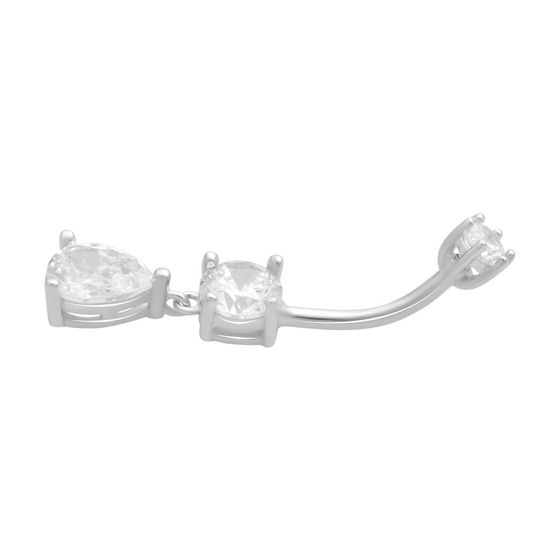 Silver piercing with phianites