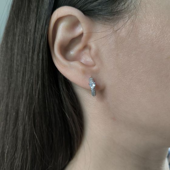 Серебряные серьги с фианитами