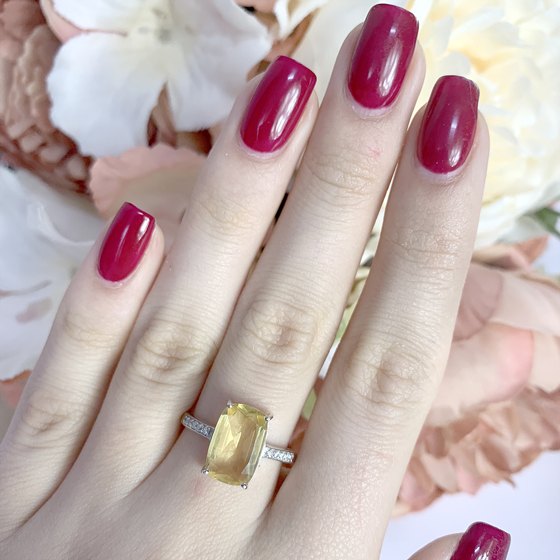 Серебряное кольцо с цитрином nano 3.483ct, фианитами