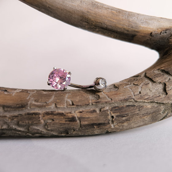 Silver piercing with cubic zirconia