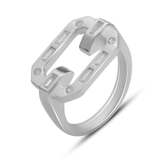 Silver Ring with Fianites