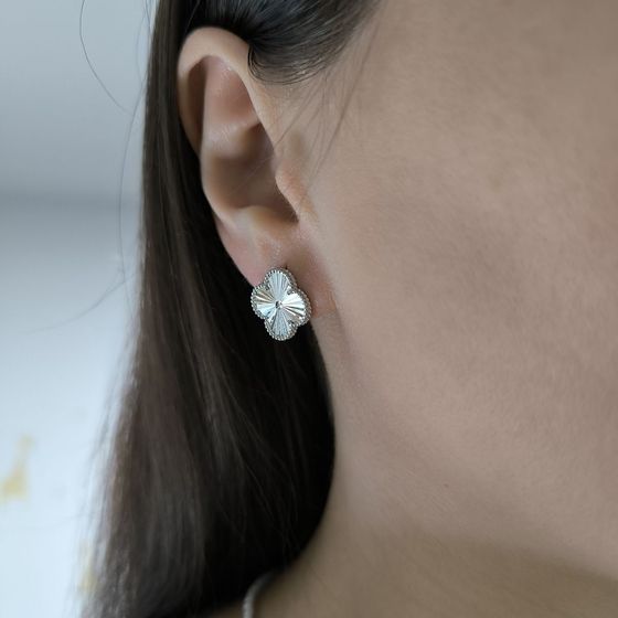 Silver earrings without stones