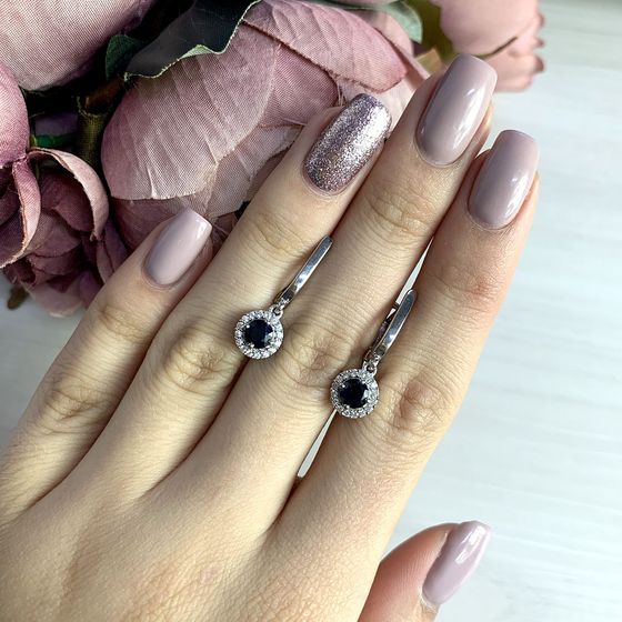 Серебряные серьги с сапфиром 2.086ct