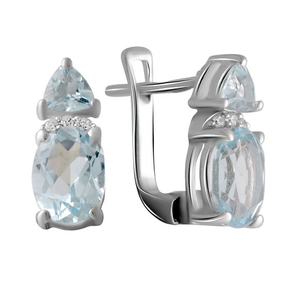 Silver Earrings with Topaz (3.582 ct)