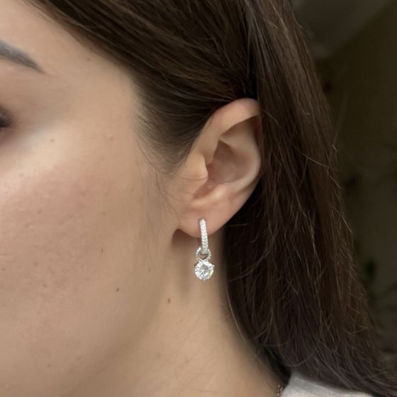 Silver Earrings with Fianites