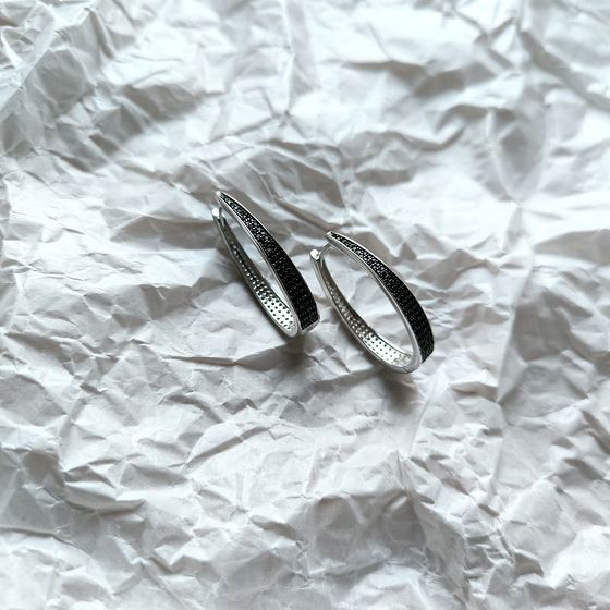 Silver Earrings with Fianites
