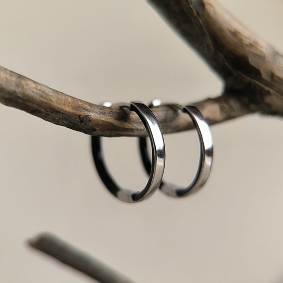 Silver earrings with enamel