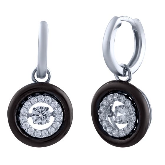 Silver earrings with ceramics