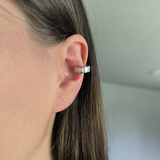 Silver earrings with cubic zirconia