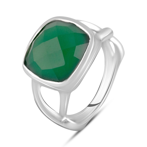 Silver ring with agate