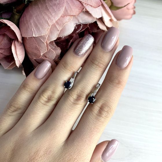 Серебряные серьги с сапфиром 1.386ct