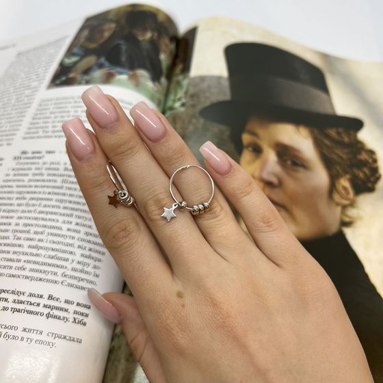 Silver earrings without stones