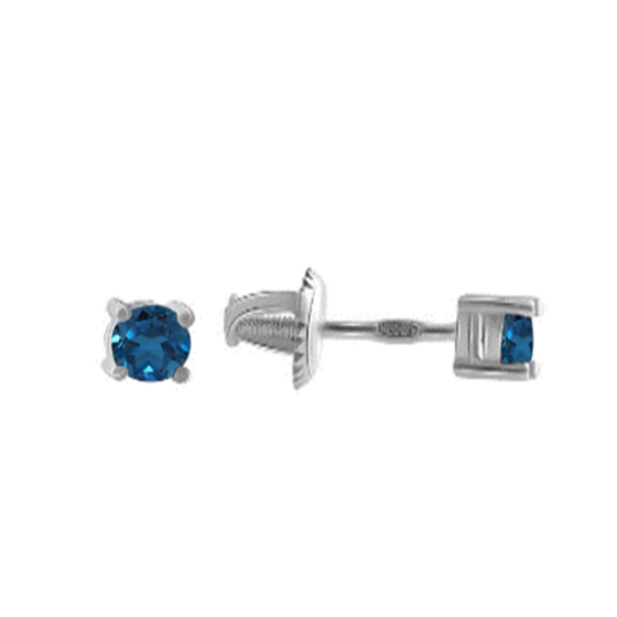 Серебряные серьги с топазом Лондон Блю 0.69ct