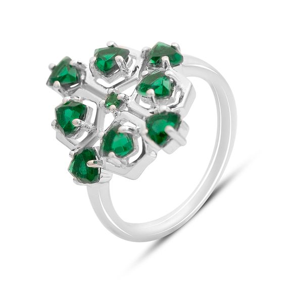Silver ring with a 1.725-carat emerald