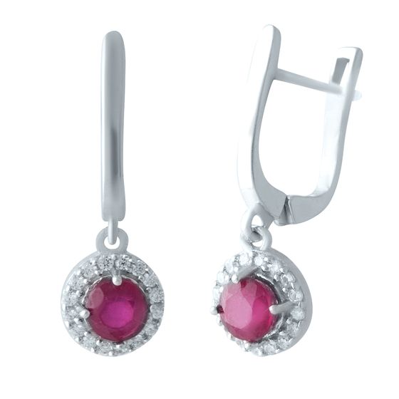Silver earrings with ruby 2.146ct