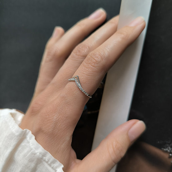 Silver ring with cubic zirconia