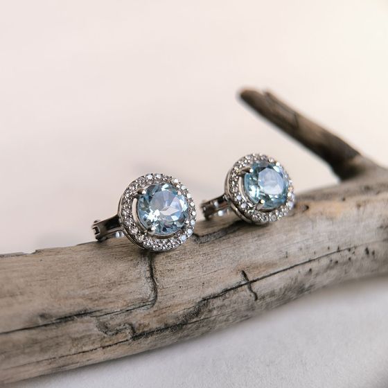 Срібні сережки з топазом 5.441ct