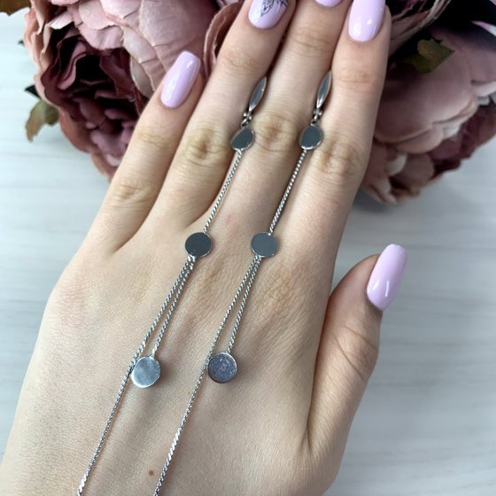 Silver earrings without stones