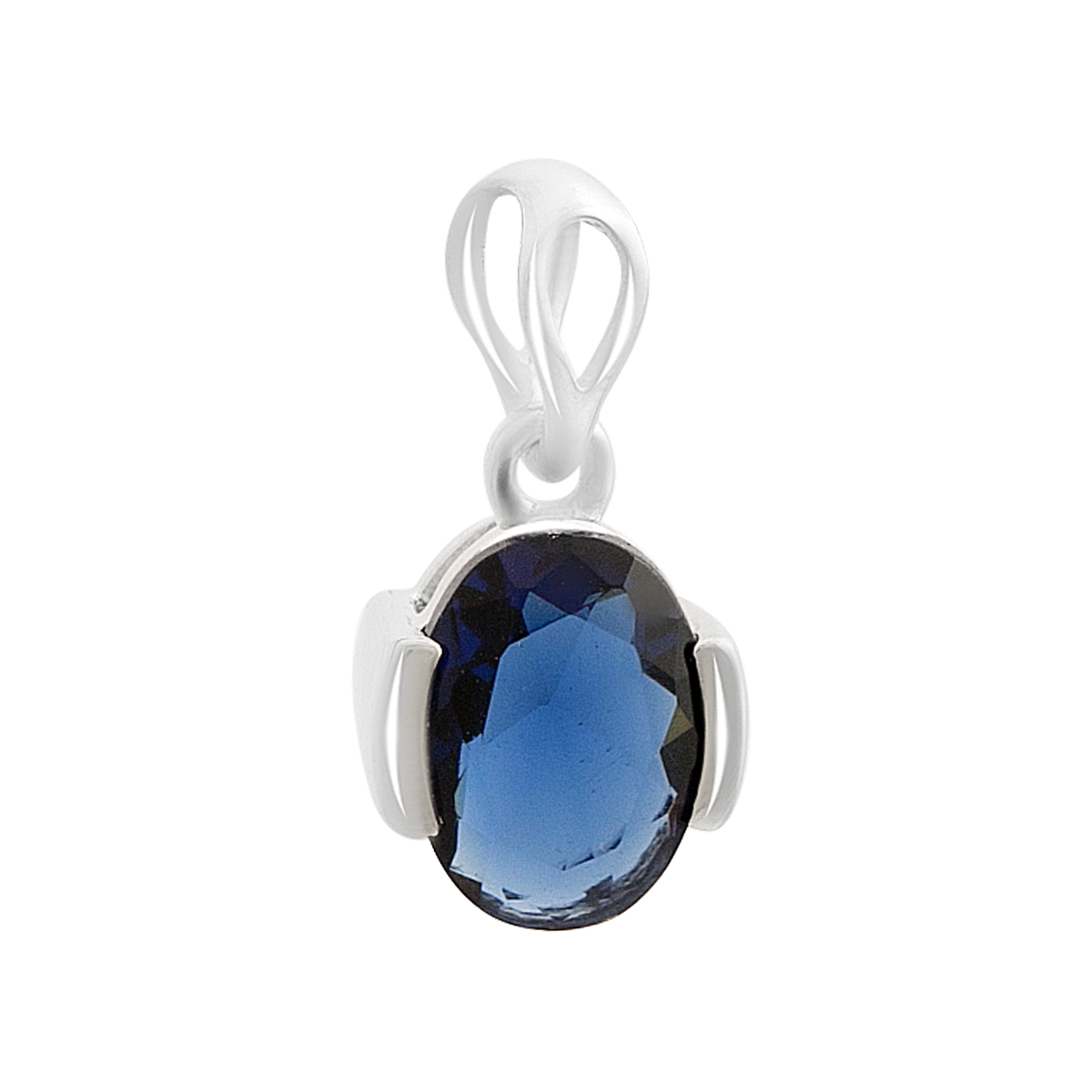 Silver pendant with a 0.908-carat nano sapphire
