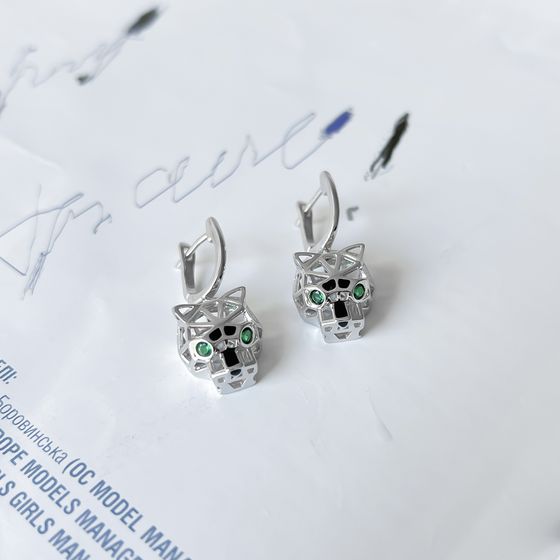 Silver Earrings with Fianites