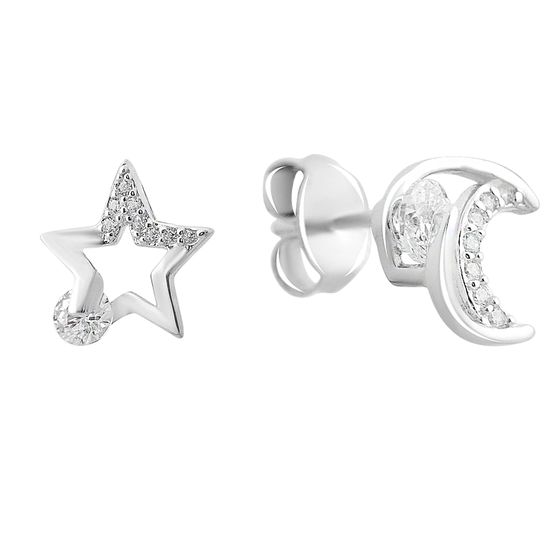 Silver Earrings with Fianites