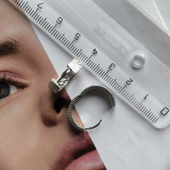Silver earrings without stones